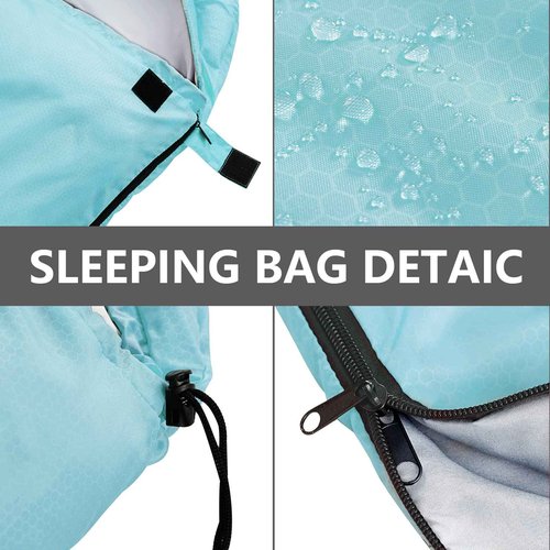 ORTHOMTEX Sleeping Bags for Adults,Kids & Girls-Warm & Cold Weather Lightweight Waterproof Sleeping Bag Backpack,Great for 3-4 Seasons Hiking,Camping and Outdoor Mountaineering(Sky Blue/Left Zip)