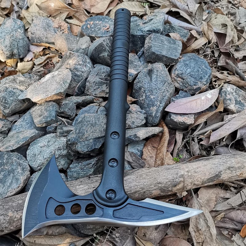 DOOM BLADE Camping Hatchet Axe with Nylon Sheath,Tomahawk Viking Forged High Carbon Steel,Portable Camping Axe for Outdoor Splitting Wood,Hunting Survival (Double-Bit Axe * 1)