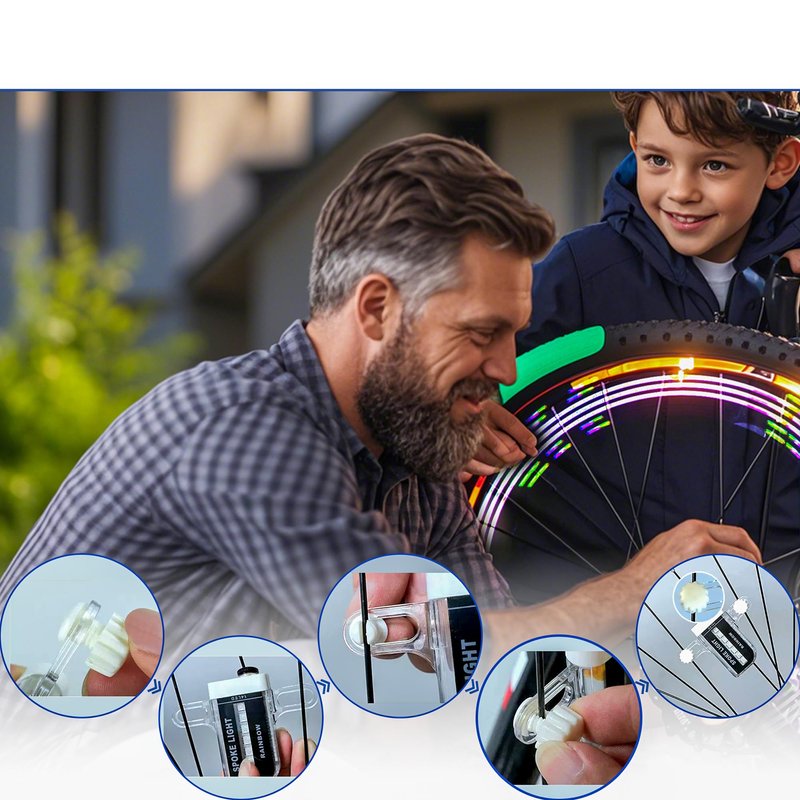 LuminKing Bicycle LED Spoke Light - 30 Colour Patterns, Automatic Pattern Switching, Easy Wheel Mount