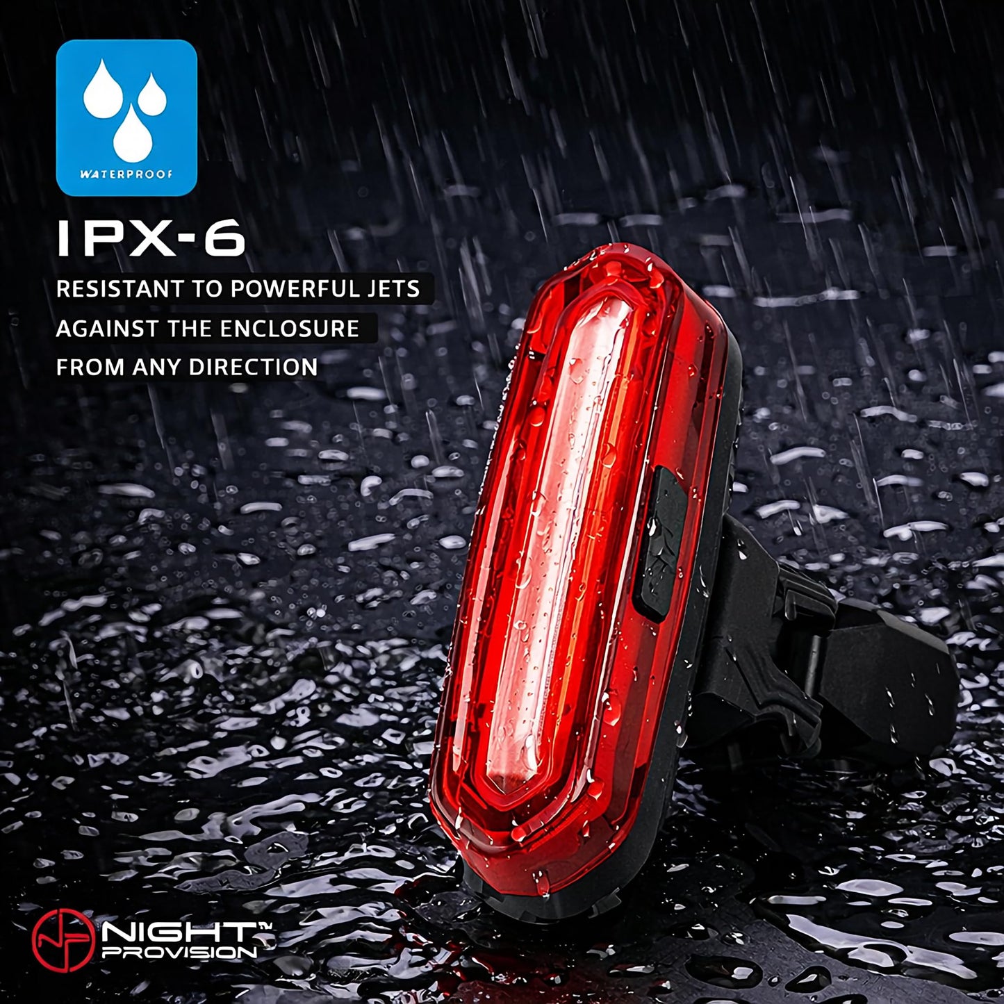DUO-120 Red & White LED USB-C Rechargeable Bike Light Set Strobe Flashing Front or Rear Safety Warning Road Bike, Mountain Bike, BMX (2 Pack)