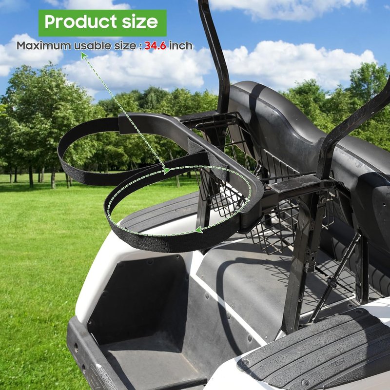 10L0L Golf Cart Bag Holder Bracket for EZGO TXT 1994-Up, Golf Cart Bag Strap Rack Assembly for 2 Seater Carts, OEM 71851-G01, 610642, 618206