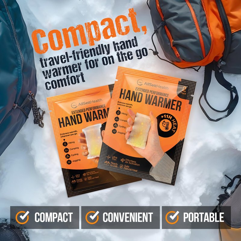 Natural Hand Warmers – Air Activated 11 Hours of Consistent Natural Heat Handwarmers Pack, Easy Activation, Portable Hot Hands Hand Warmers Bulk, Hot Heat Pack