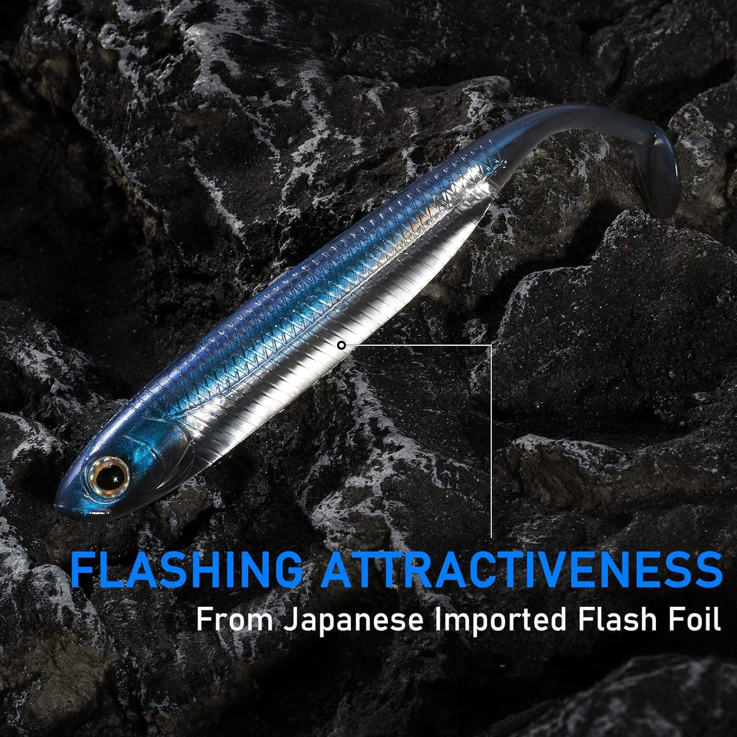 Dr.Fish Paddle Tail Swimbaits - Soft Fishing Lures for Bass | 2.75-4.75 Inch Freshwater & Saltwater Baits