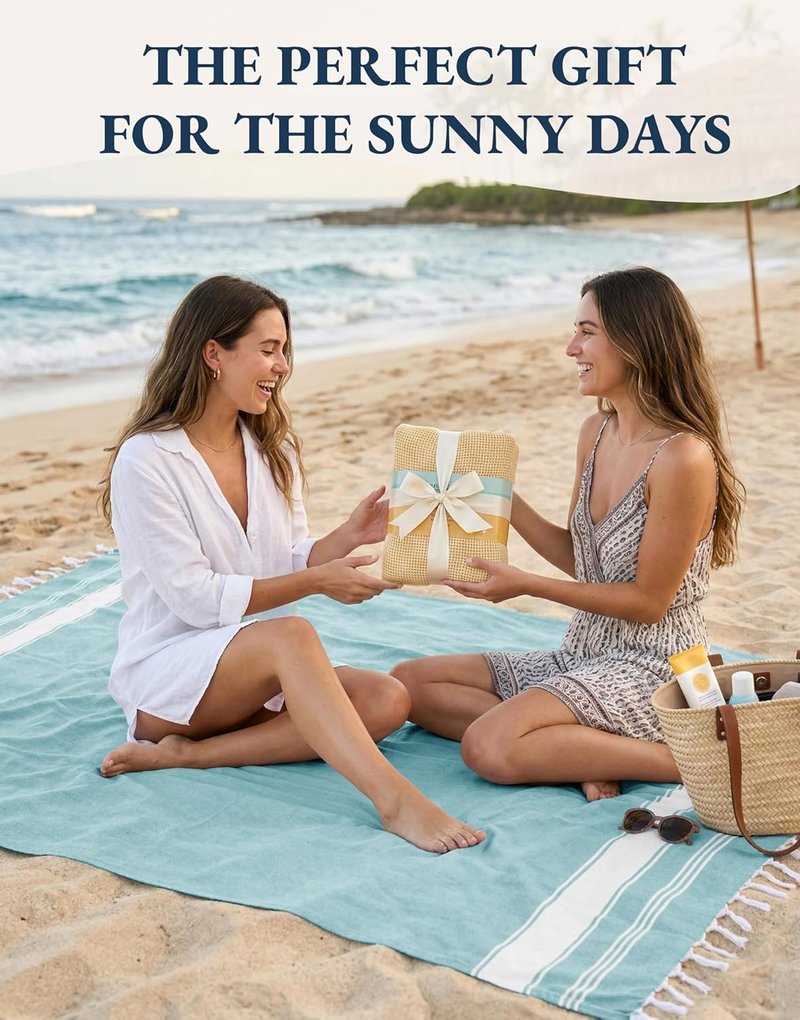 Extra Large Beach Towel - Oversized Quick Dry, Absorbent & Sand Free | 39"x71" - Aqua