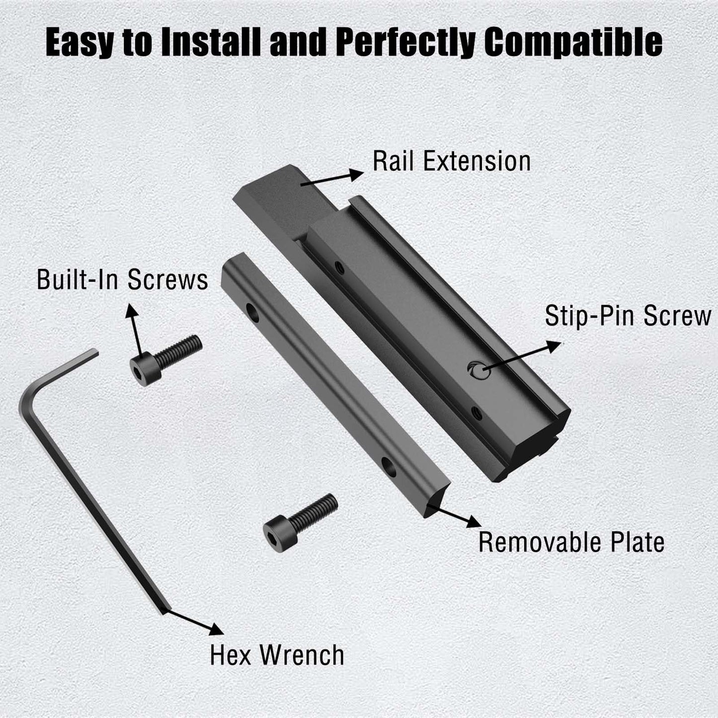3/8" Dovetail to 7/8" Picatinny Adapter, Scope Mount Picatinny Rail, 11mm to 21mm Scope Mounts Adapter for Picatinny Rail Accessories