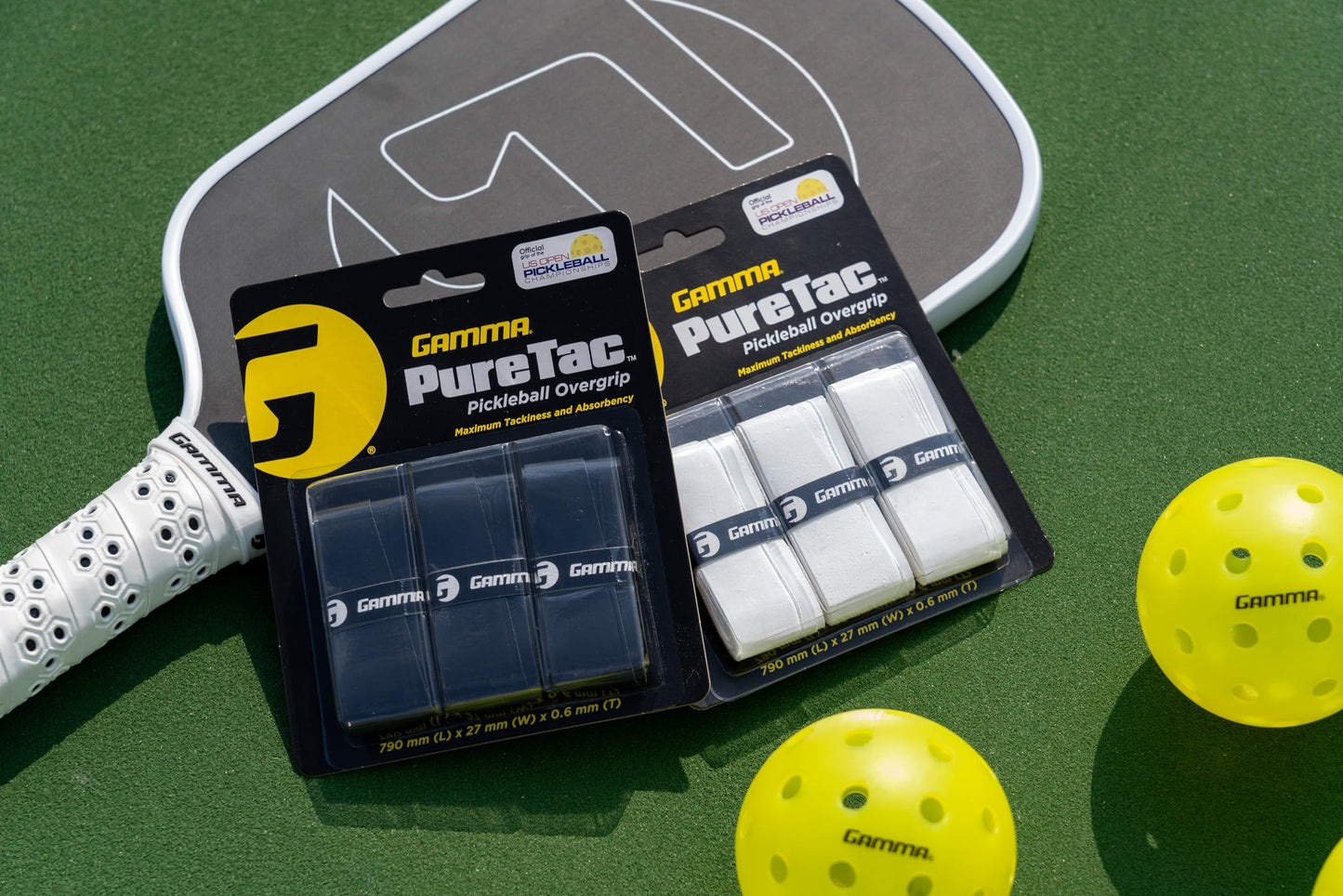 Gamma PureTac Pickleball Over Grip, Moisture-Absorbing Grip Tape for Pickleball Paddles with Maximum Tack and Traction, Premium Pickleball Equipment for Practice and Tournament Play, White