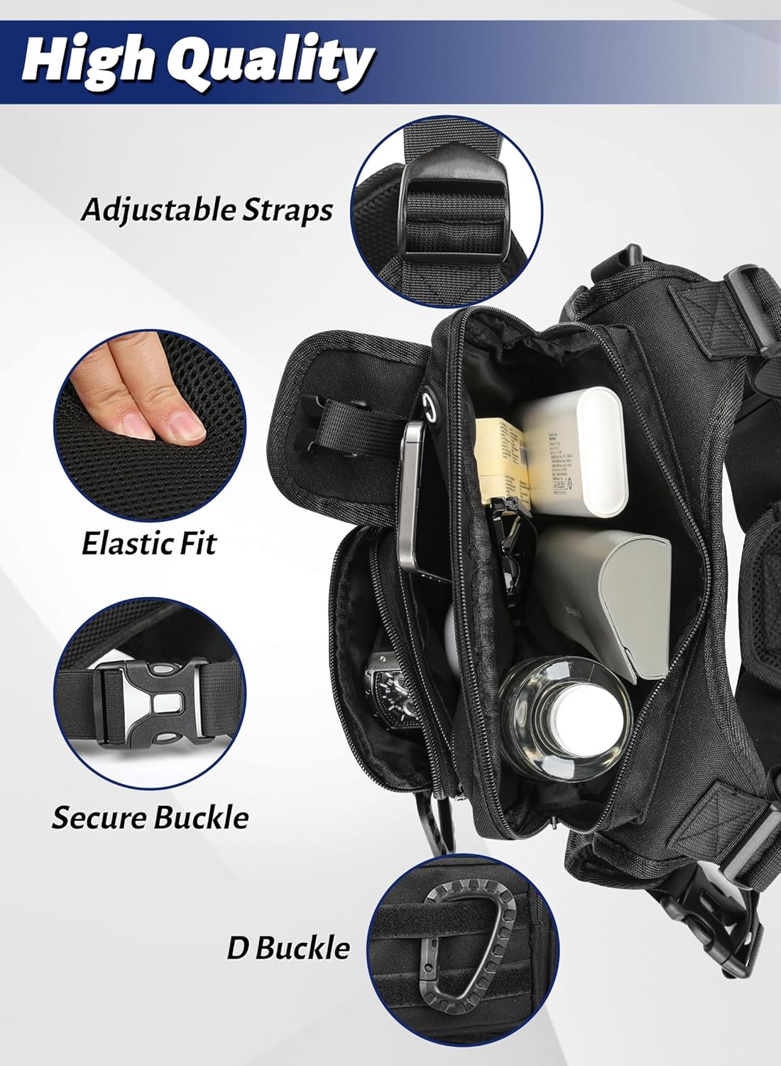 Lightweight Utility Chest Bag for Men & Women - Running Pack with Phone Holder | Ideal for Sports & Workouts