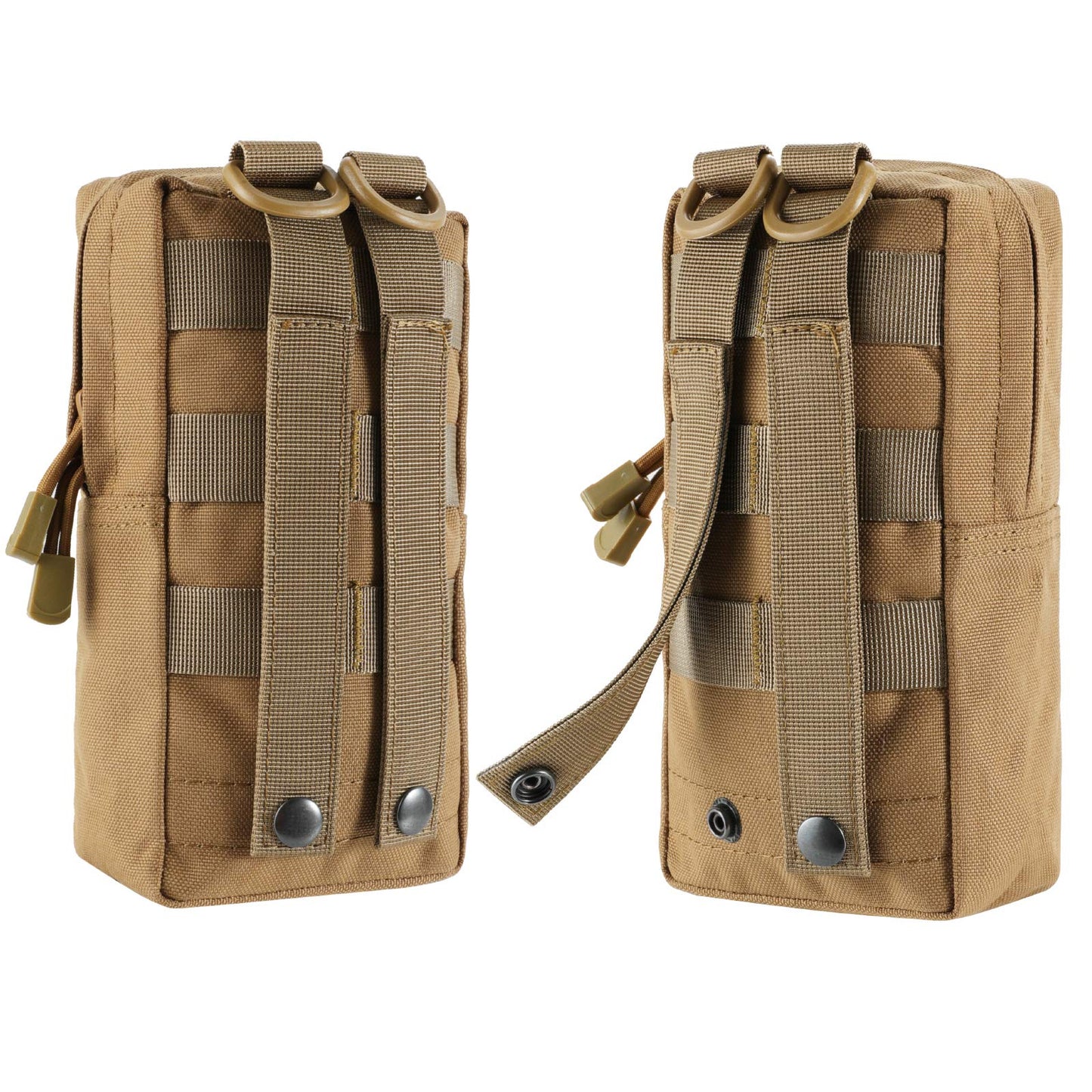 FRTKK 2 Pack Molle Pouches - Tactical Compact Water-Resistant EDC Pouch Small Utility Pouch Bags (Patch Included) (2 Pack-Tan 3)