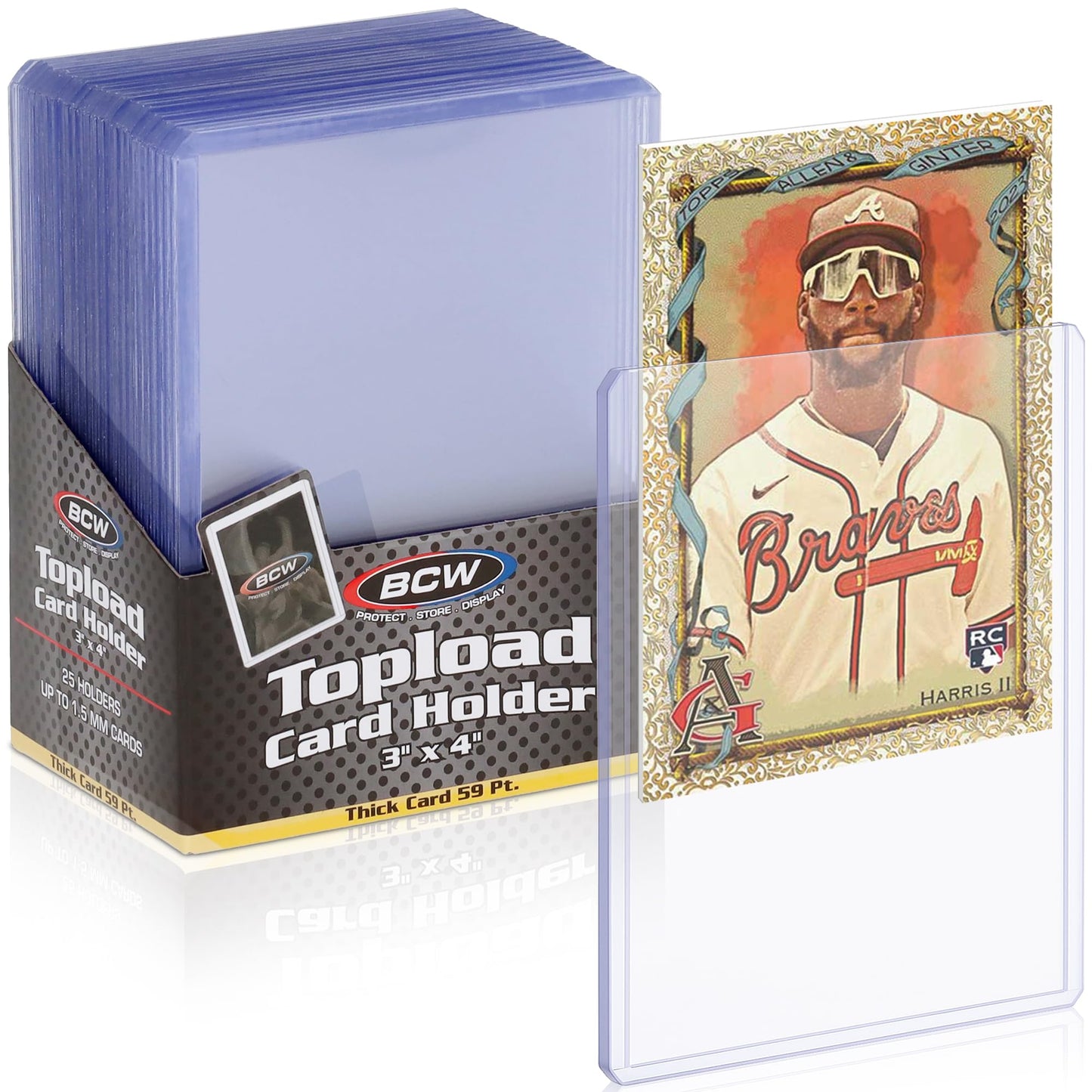 BCW 59 PT Thick Card Top Loaders | Protective Thick Toploaders for Trading Cards Up to 59PT | Rigid Card Toploader for Memorabilia & Collectibles | 25 Pack