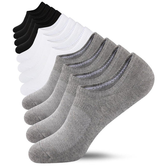Heatuff No Show Socks Womens Cotton Low Cut Non Slip Casual Socks Invisible Flat Boat Liner Socks (6/9 Pairs)