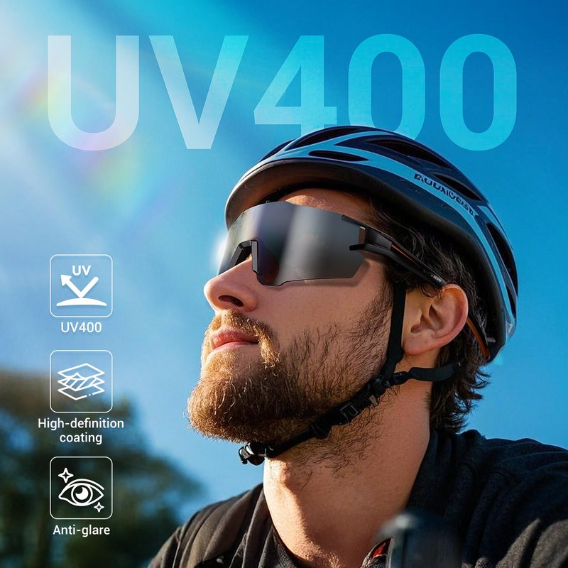 HENMI Polarized Sports Sunglasses for Mens Womens Cycling Bike Glasses,Baseball Running Fishing and Driving UV400 Protection