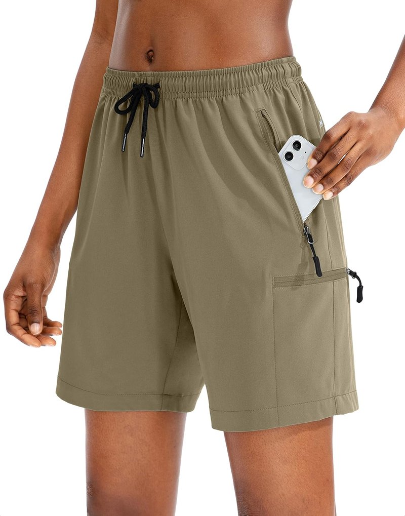 Women's Hiking Cargo Shorts - Quick Dry Lightweight Athletic Shorts with Zipper Pockets | 5''/7''/9'' Sizes
