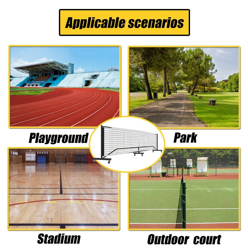 Portable Pickleball Net System, Pickle Ball Set with Wheels for Driveway, Indoor Steady Pickleball Stand with Carrying Bag for Backyards Outdoor, 22 FT USAPA Regulation Size