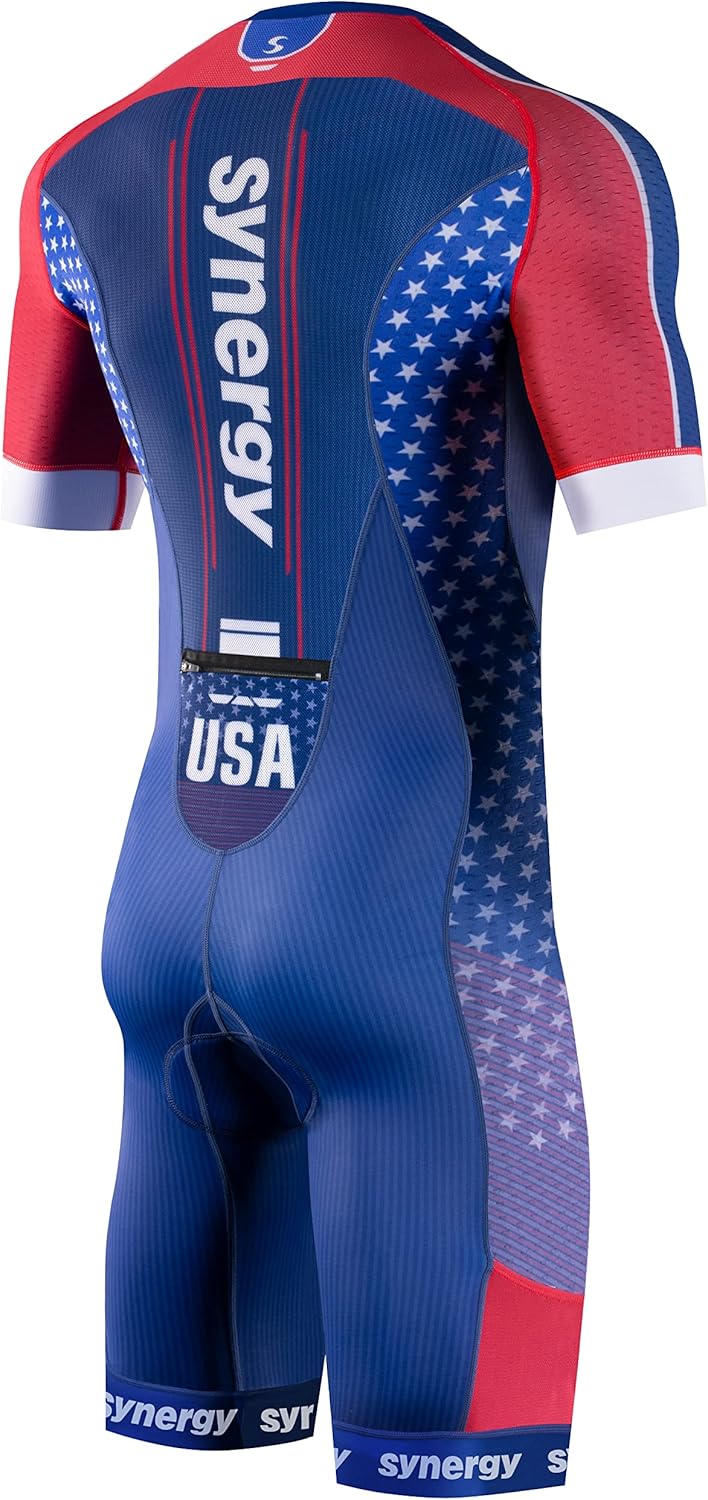 Men's Elite Short Sleeve Triathlon Tri Suit - Performance Fabric | Comfortable Fit