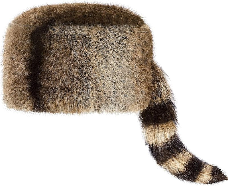 Raccoon Hat with Tail - Faux Fur Unisex Winter Cap for Cold Weather | Warm & Stylish