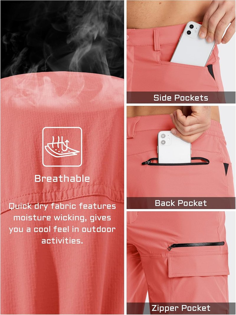 Men's Quick Dry Cargo Shorts - Water Resistant Casual Hiking & Golf Shorts | Summer Outdoor Wear