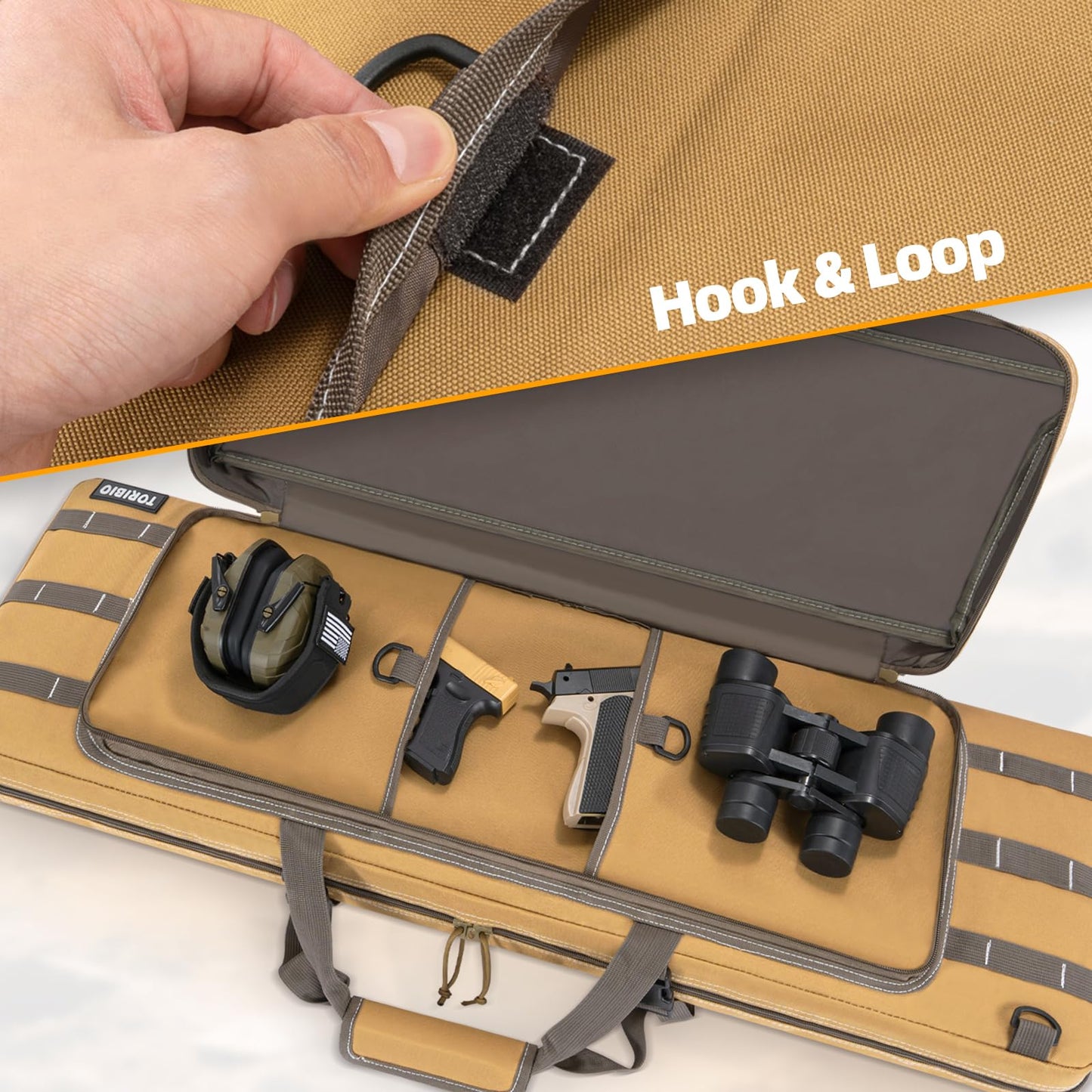 TORIBIO Double Rifle Case Soft Bag 32" 34" 36" 42" 46" 48'' 51“ 55” Gun Case Tactical for Rifle Firearm Storage, Transportation and Hunting Shooting Range, Rifle Backpack