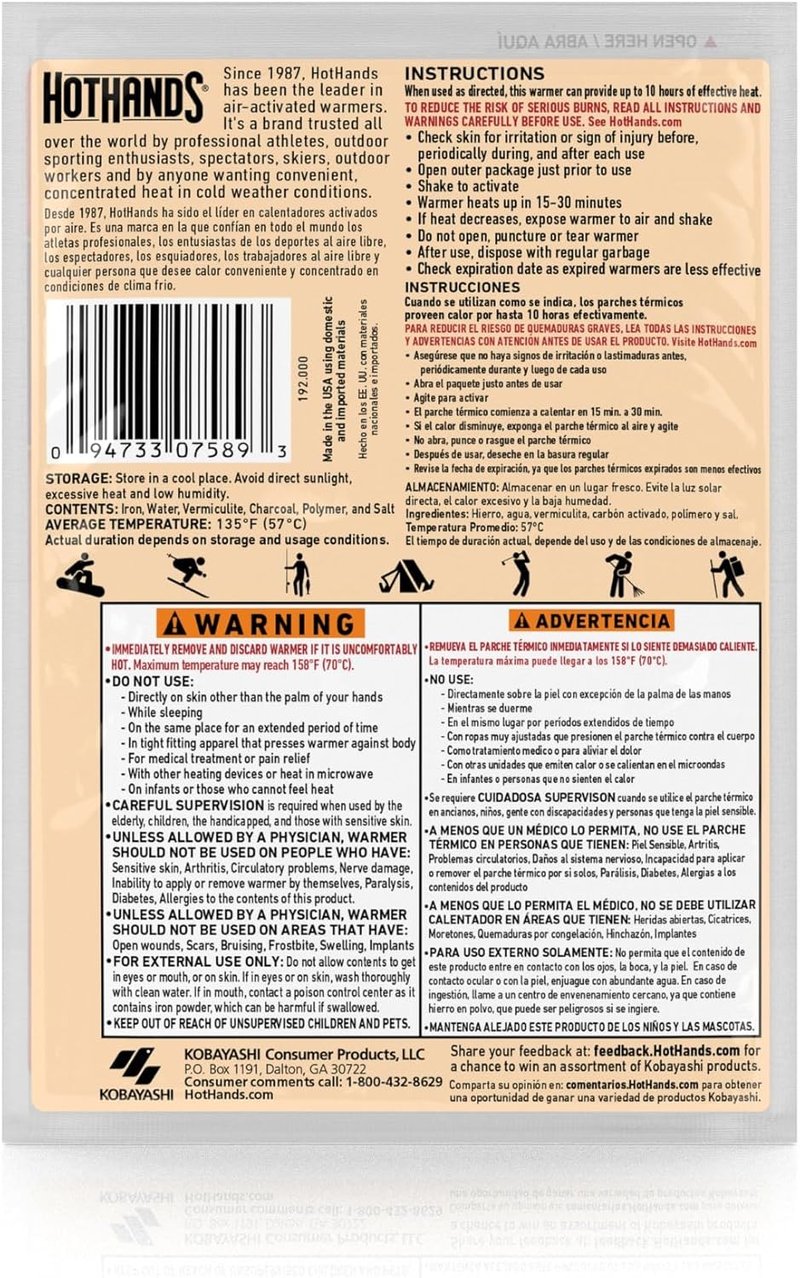 HotHands Hand Warmers - 54-Count, Long Lasting & Odorless | Safe, Air Activated