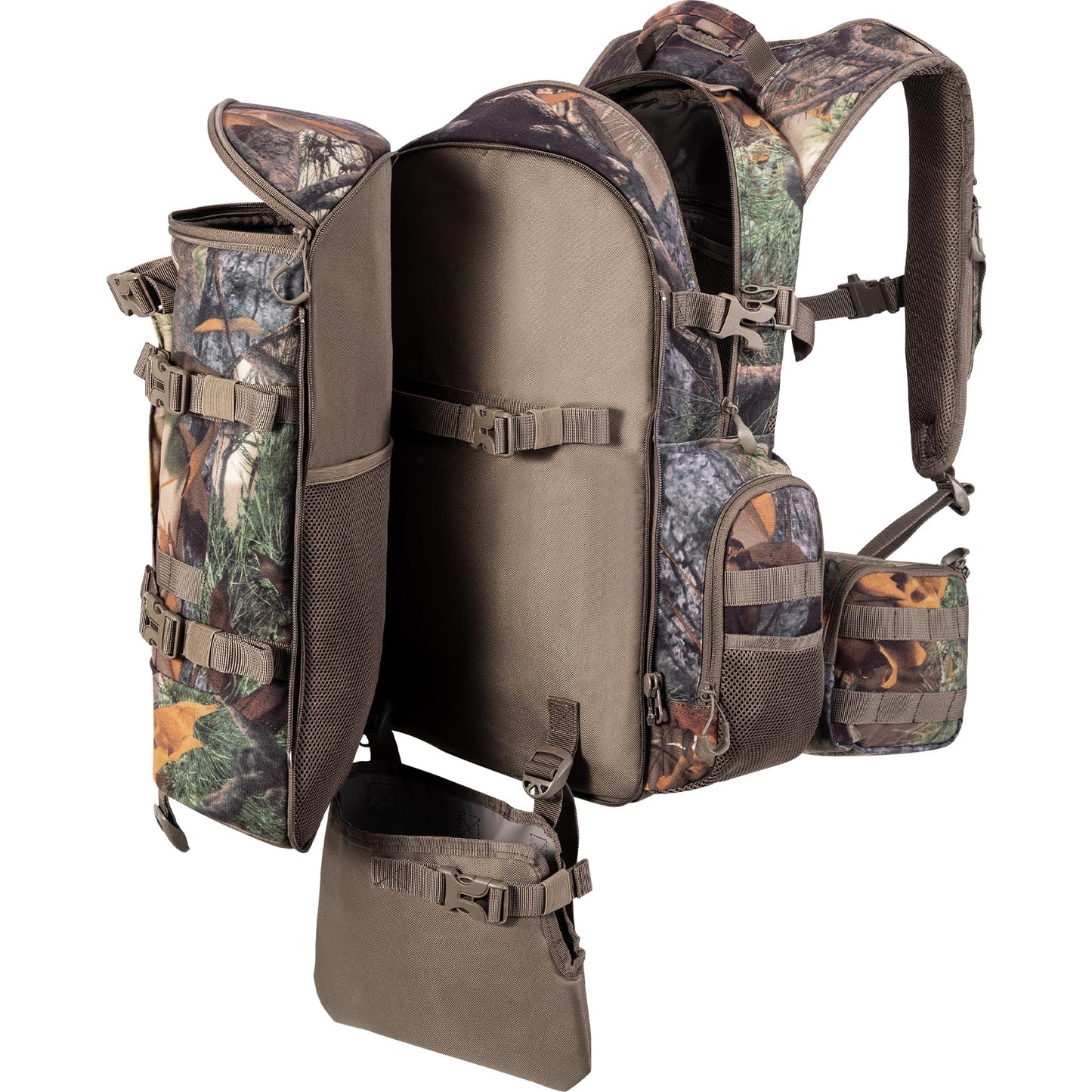 BLISSWILL Large Hunting Backpack with padded weapon for Bow Rifle Hunting Gear Accessories 40L(New leaf camouflage)
