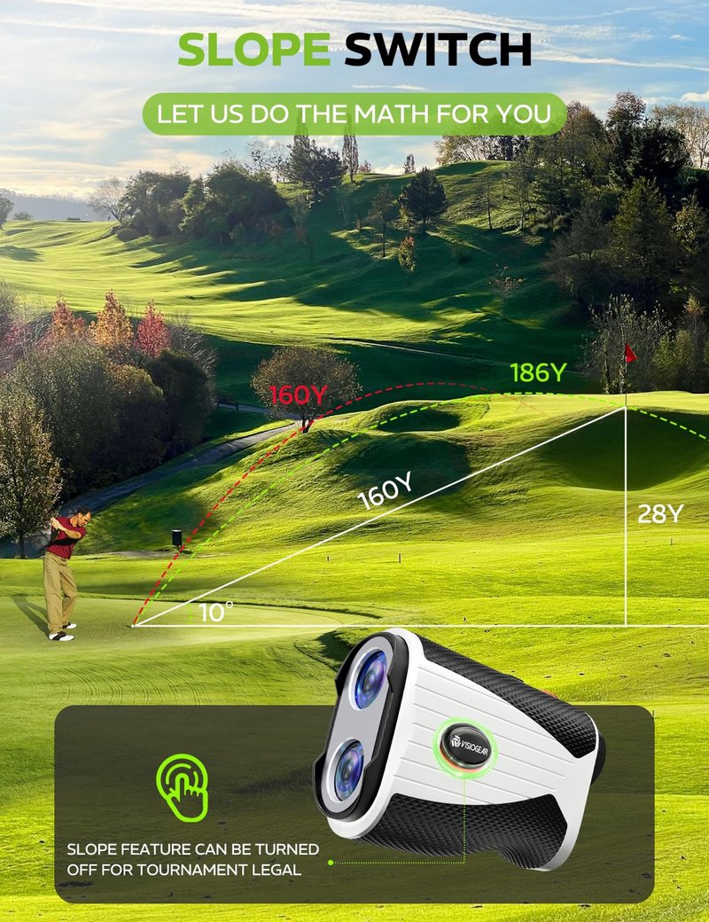 Zapdos Golf Rangefinder with Slope, 1200 Yards Laser Range Finder for Golfer, 7X Magnification Flag Pole Locking Vibration Rechargeable Range Finders Golf Accessories for Men, White