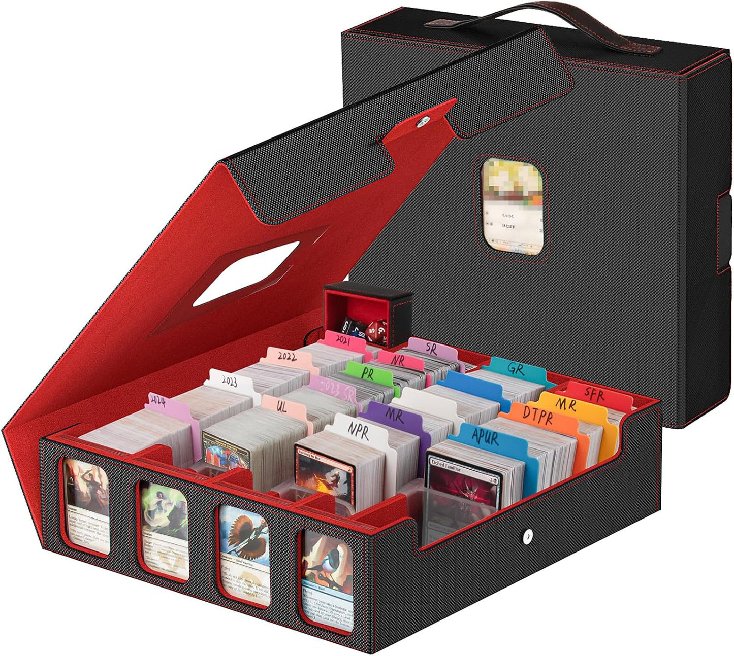 Card Storage Box - 3200+ MTG Deck Case with Colorful Dividers & Portable Handle | Fits TCG & Magic Cards
