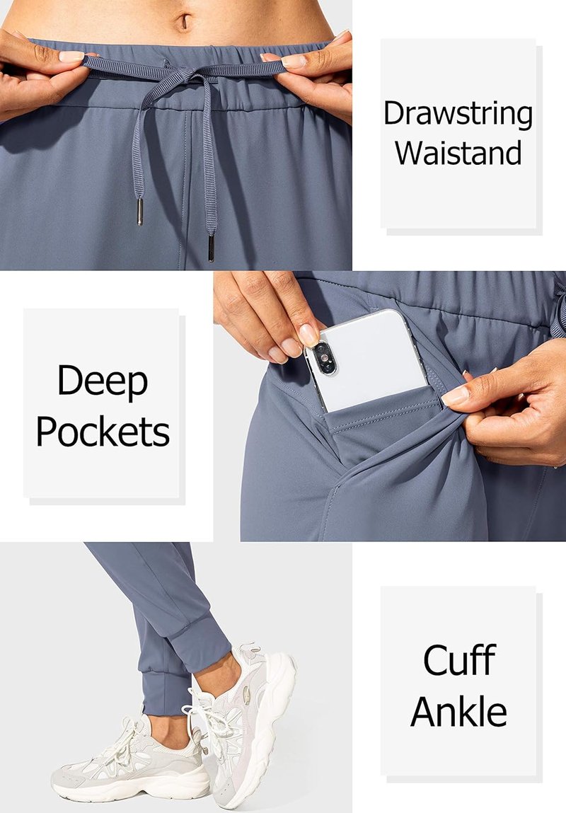 SANTINY Women's Joggers - Comfortable Drawstring Sweatpants for Lounge & Running | Pockets, Various Sizes