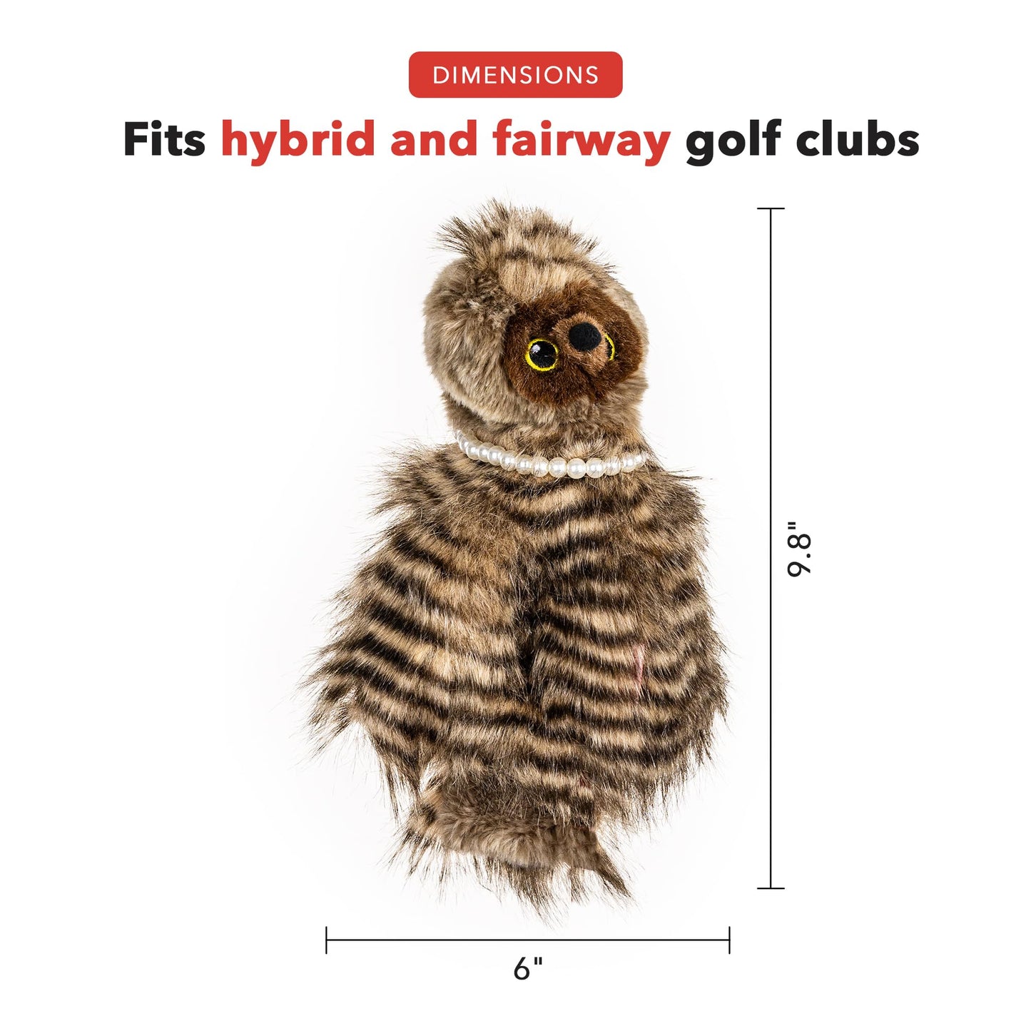 Daphne's Headcovers Owl Hybrid Headcover | Premium Hybrid and Fairway Wood Headcovers | Funny Golf Club Covers | Stylish Protection for Clubs | Men's Golf Gear | Hybrid Headcover for Men and Women