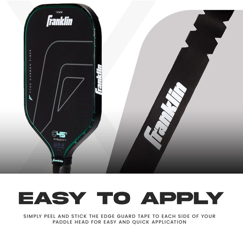 Franklin Sports Pickleball Paddle Edge Guard Tape - Edge Protection Tape for Paddle Heads - 26mm Wide for 14-16mm Core Rackets - Black/White