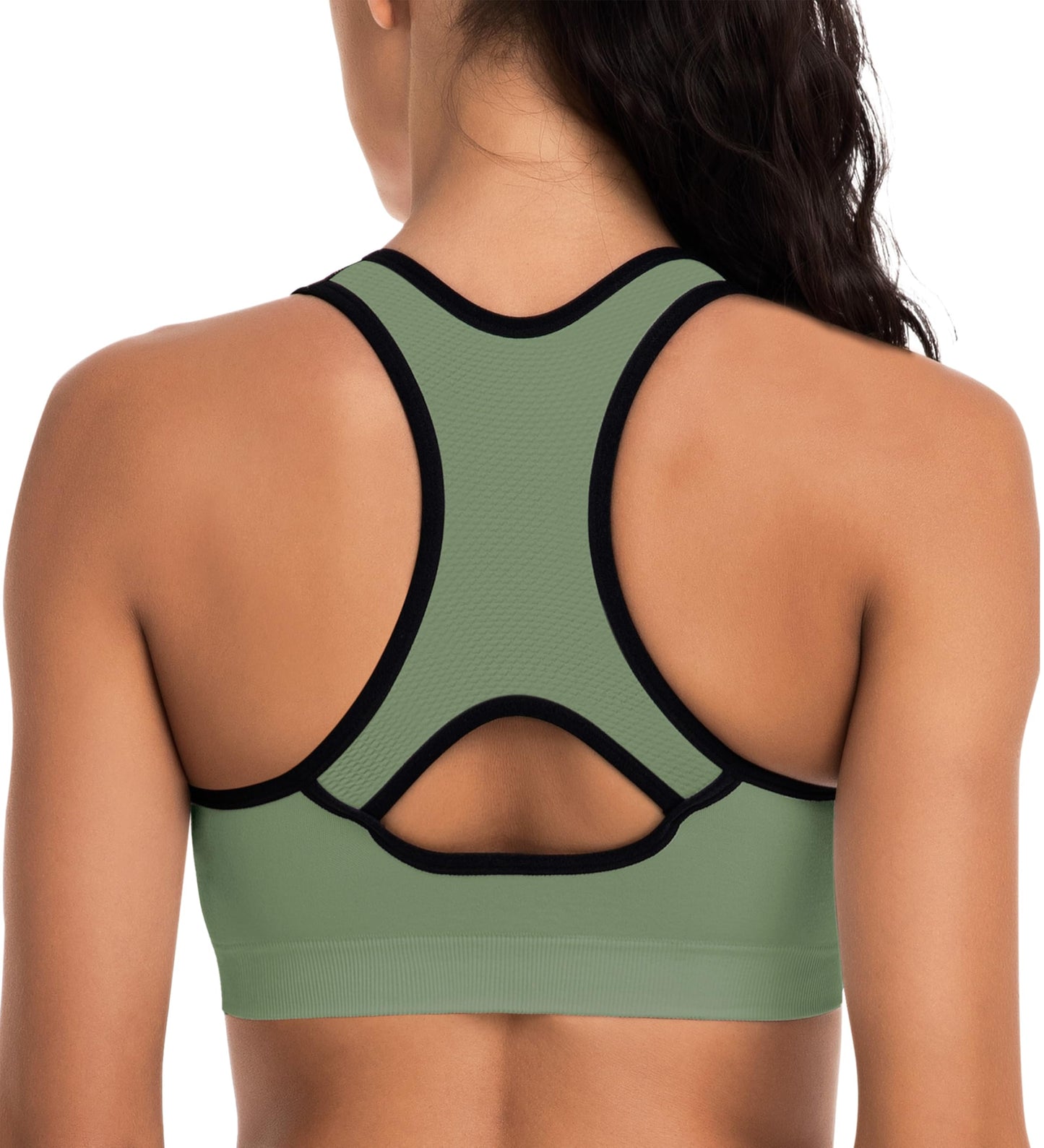 Racerback Sports Bras for Women with Pads - High Impact Athletic Tank Tops for Yoga and Workout Brassieres Bra