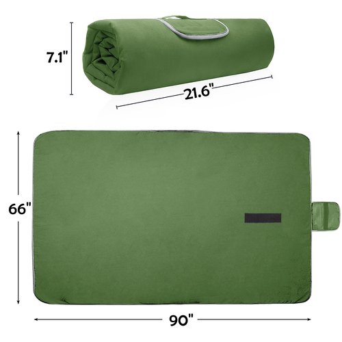 Tirrinia Camping Waterproof Outdoor Blanket, Sherpa Fleece Warm Windproof Stadium Blanket for Car, Football, Soccer, Beach, Concerts – 66'' x 90''