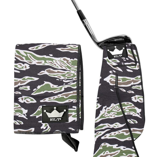 RYL/T Magnetic Golf Towel with Center Cut and Loop Attachment, Strong Magnet Attaches to Anything Metallic, Perfect Golf Bag or Cart Accessory
