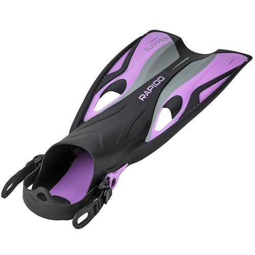Phantom Aquatics Rapido Boutique Collection Clareza Three Window Tempered Glass Lens Mask Fin Snorkel Set with Snorkeling Gear Carry Bag, PR-LG, Lilac, ml/XL, 9-11 / EU: 41-45 (RPDCMFS-PR-LG_1)