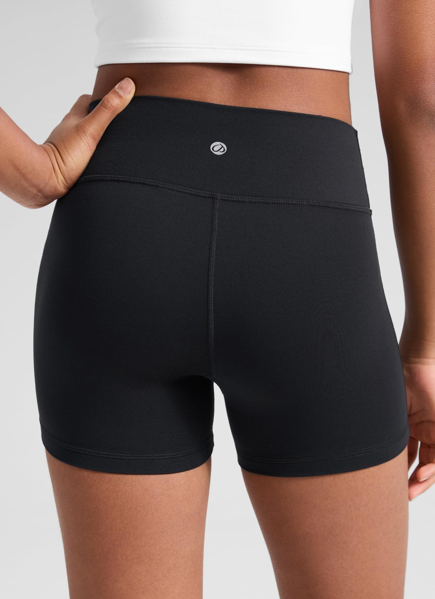 CRZ YOGA Girls Butterluxe High Waist Athletic Biker Shorts - Dance Yoga Casual Kids Teen Summer Black Medium