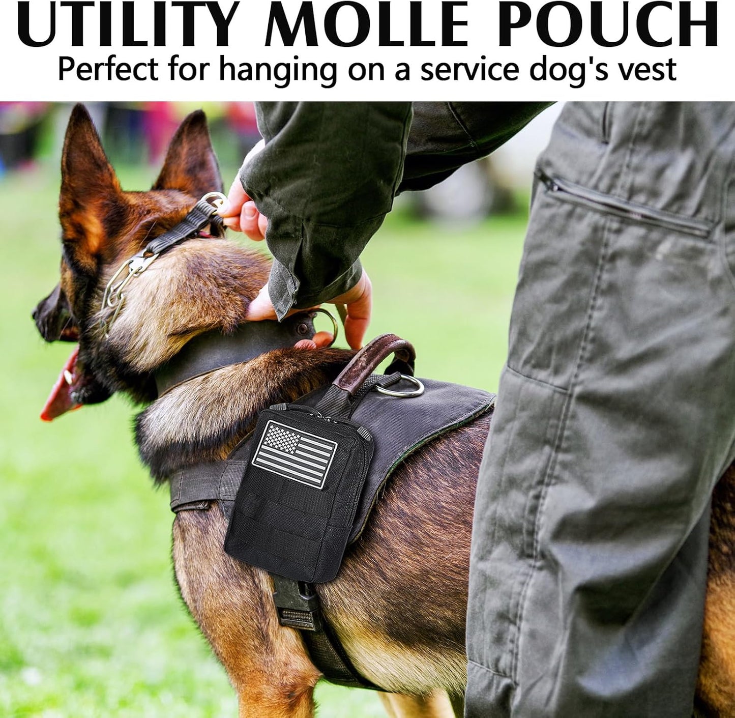 Tactical Molle Utility Pouch Set - Water-Resistant EDC Tool Bags for Men | Includes US Flag Patch & Keychain