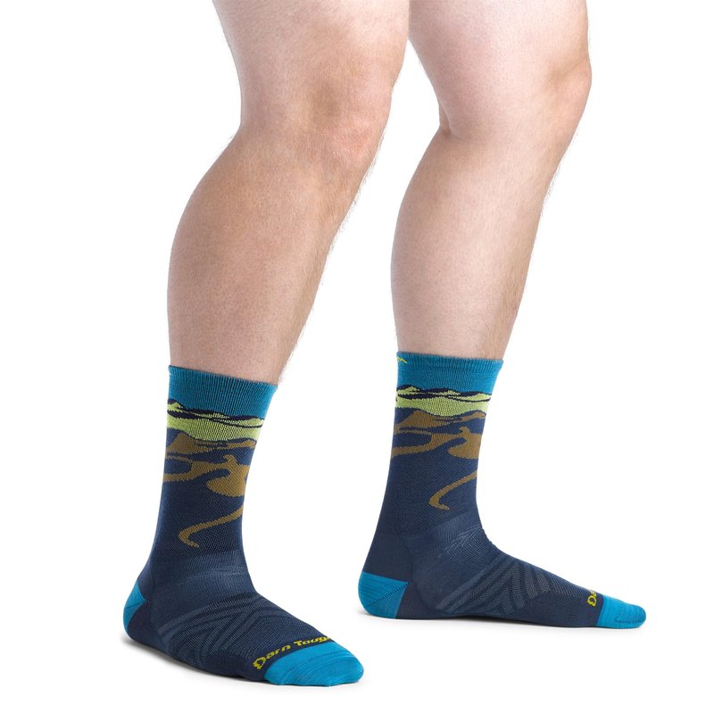 Darn Tough Vermont Micro-Crew Men's Running Socks, Ridge Runner, Midnight, XL - Ultra-Lightweight Socks for Men