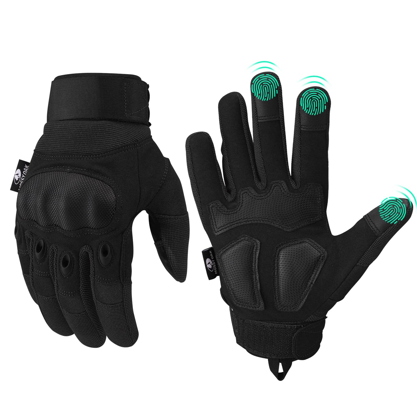 Mossy Oak Tactical Gloves for Men and Women, Touchscreen Gloves with Hard Knuckle for Hunting, Paintball, Hiking, Camping, Climbing, Cycling, Hunting Gear with Hard Shell & Palm Padding
