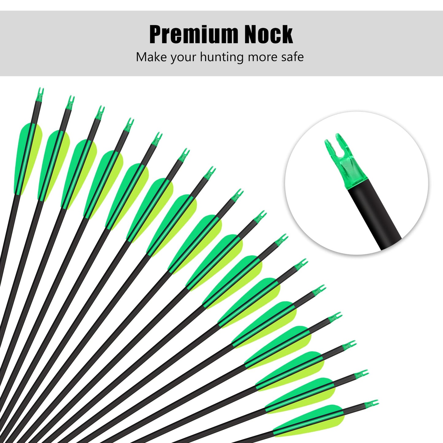 NorthSpoor 14 Pack 30" Archery Carbon Arrows,Practice Hunting Arrow with Removable Tips Shaft Spine 500 Suitable for Recurve Bows