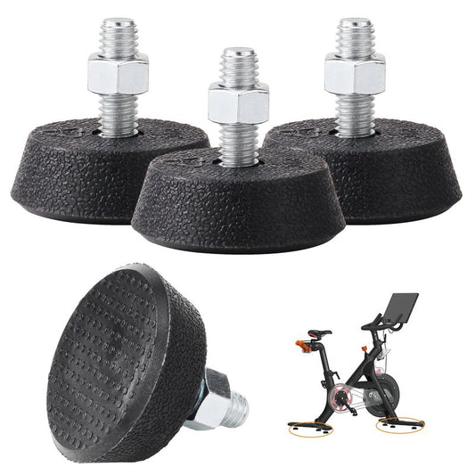 AQDD Excerise Bike Leveling Foot for Peloton Bike Replacement Parts, 3/8 in Stationary Bike Foot Screw Pad, Anti-Slip & Noise-Reducing (Black 4)