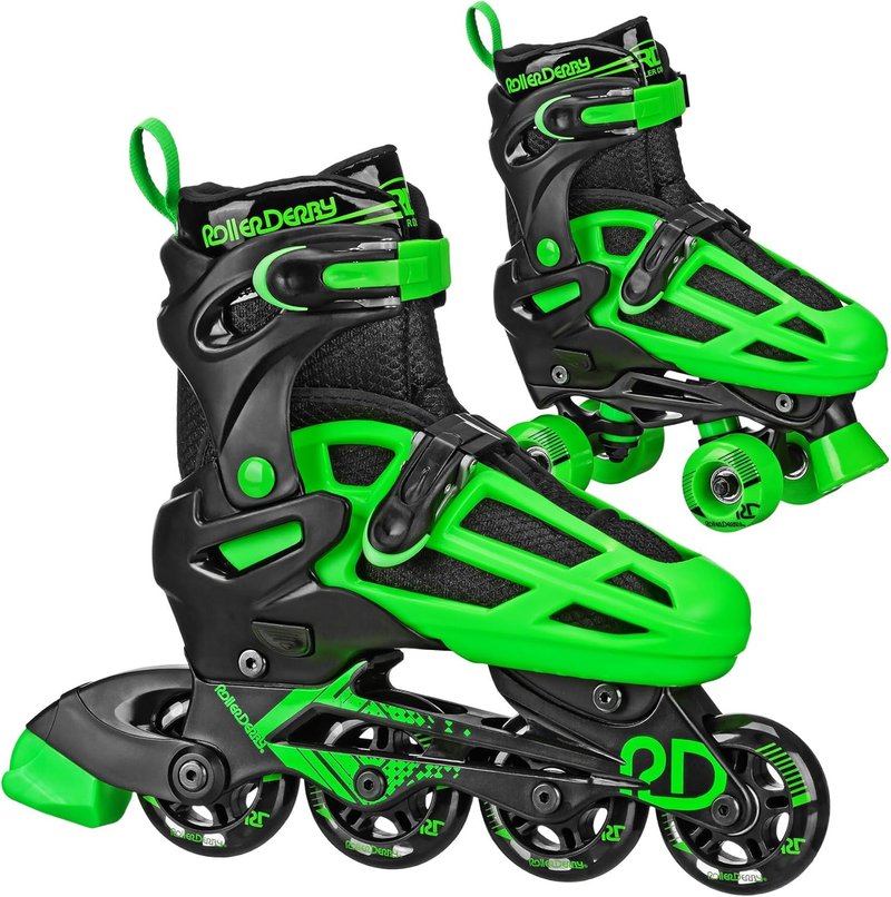 Falcon 2-in-1 Combo Quad & Inline Skates for Kids - Adjustable Sizing & Comfort