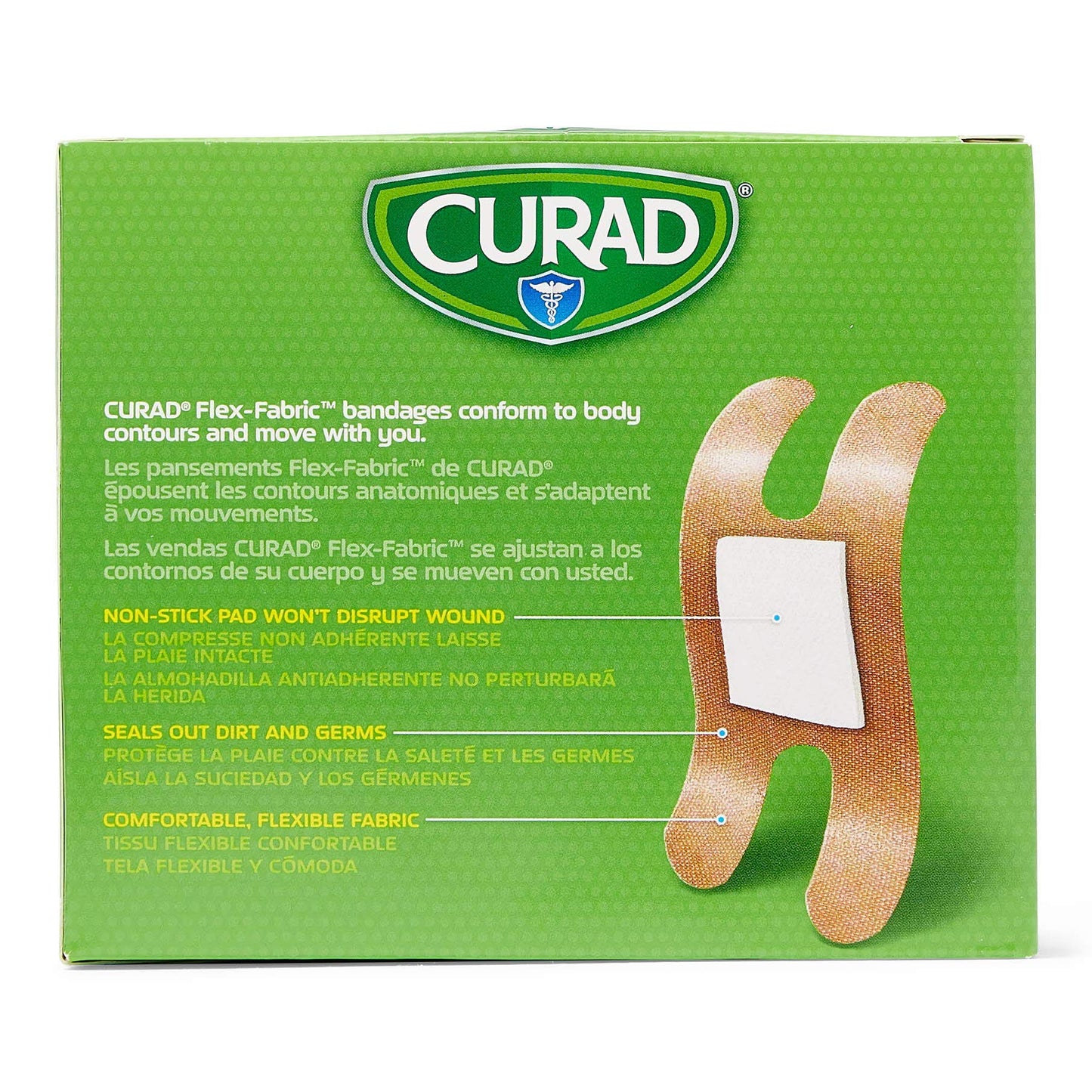 CURAD Flex-Fabric Adhesive Bandages, Knucle, 100 Ct, 1 BOX