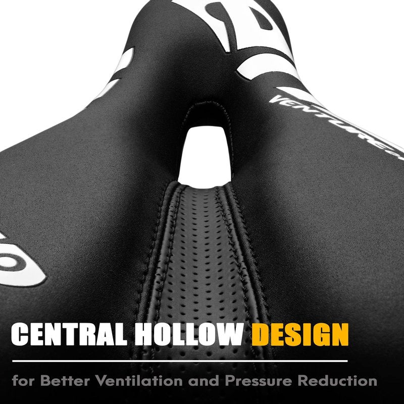 Venzo Comfortable Bike Bicycle Saddle Seat - for MTB, Road, Exercise, Trekking, Folding, Hybrid & Cruiser Bikes - XC Saddle Seat - White