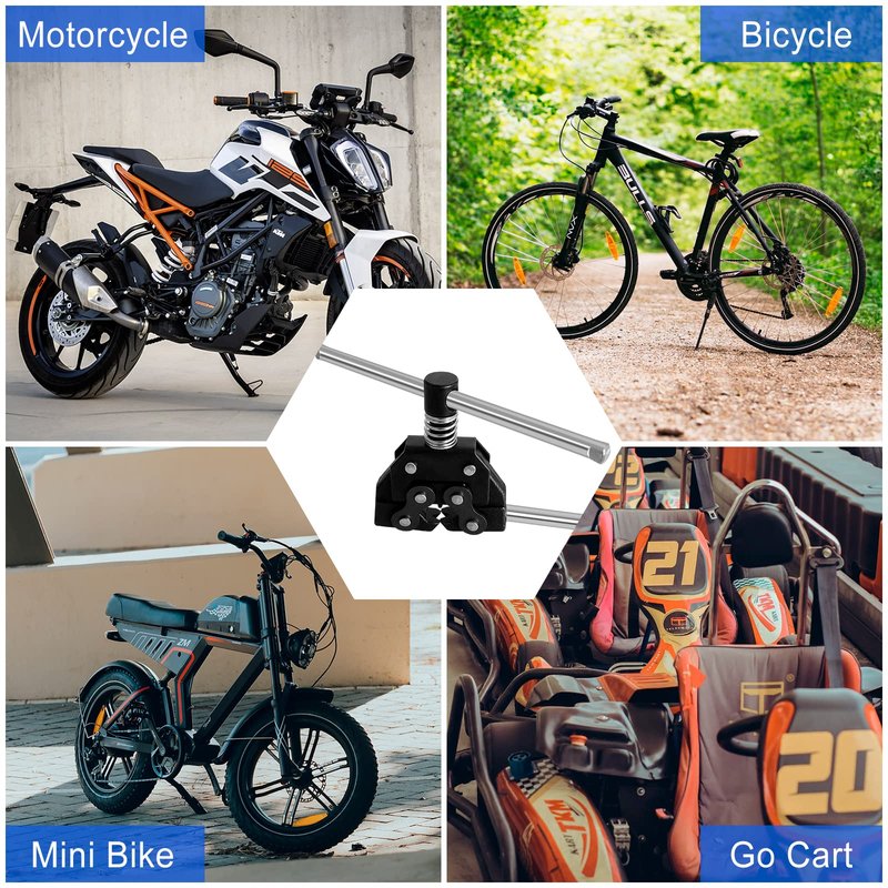 Belleone Chain Breaker for #25#35#40#41#50 320 410 415 420 520 525 530 Roller Chain, Chain Splitter Detacher Cutter for Motorcycle Bicycle Go Cart Mini Bike Dirt Bike Motor Bike Chain, with 1 Push Pin