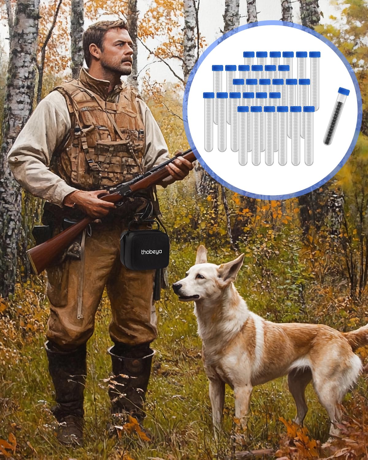 THOBEYA 30 Pcs Muzzleloader Accessories Kit, Charge Tubes Black Powder Accessories for Precision Quick Reloads, Traditions Black Powder Measure Storage Box