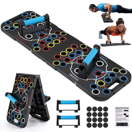 56-in-1 Push Up Board, Multifunctional Foldable Pushup Bar, Home Fitness Equipment, Fitness Equipment, Muscle Building, Strength Training Equipment for Men and Women, Burning Fat