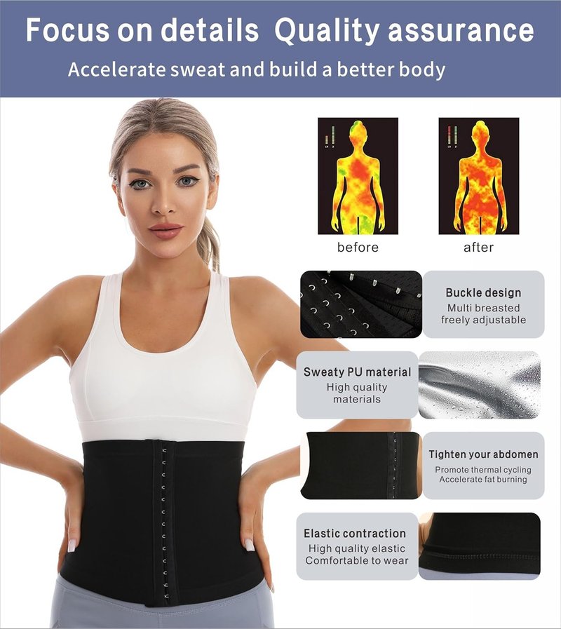 Sauna Suit Waist Trainer - Adjustable Waist Cincher for Women | Slimming Trimmer for Lower Belly Fat