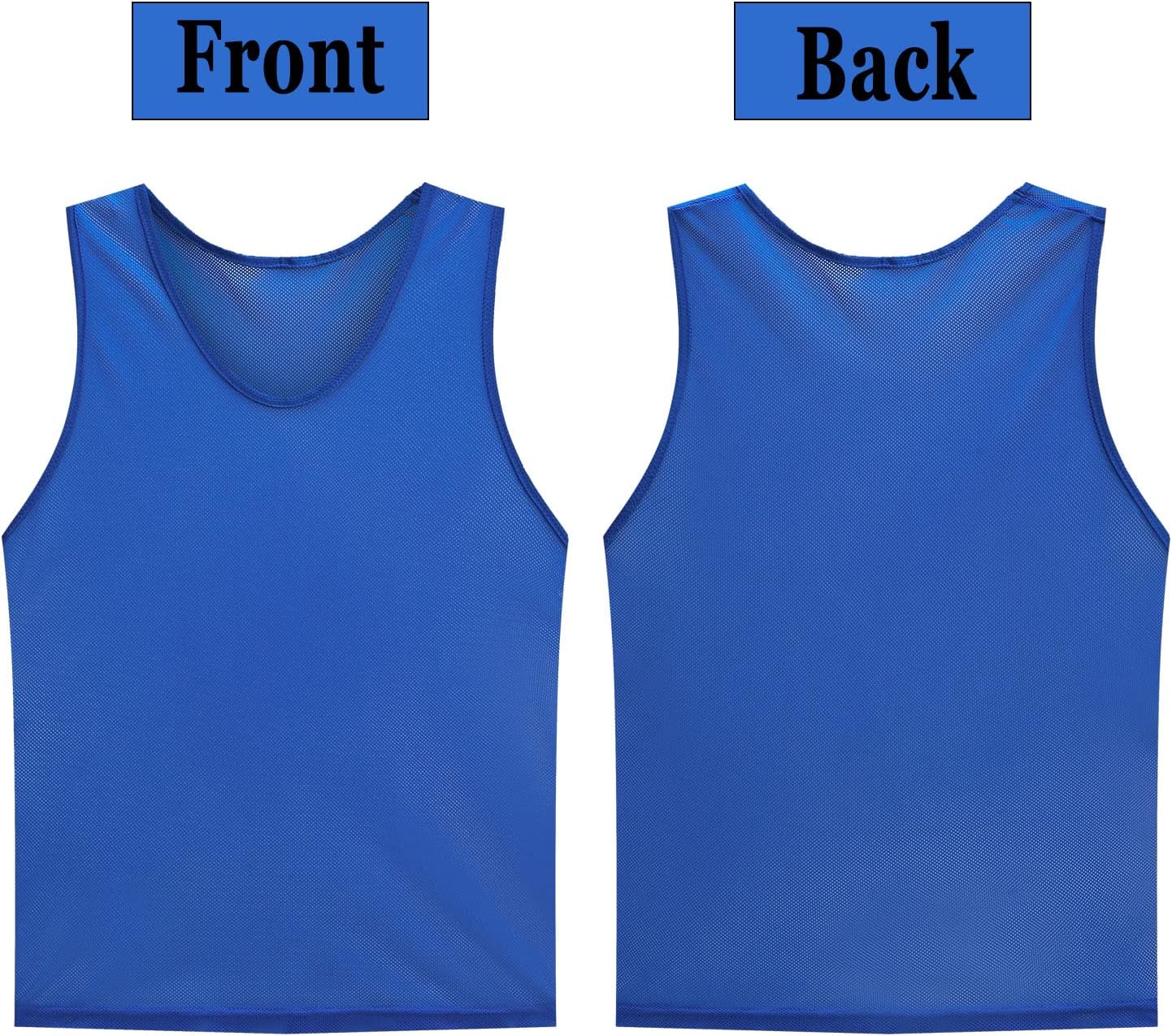 Scrimmage Vests - 12 Pack Team Training Jerseys | Lightweight Sports Pinnies with Carry Bag