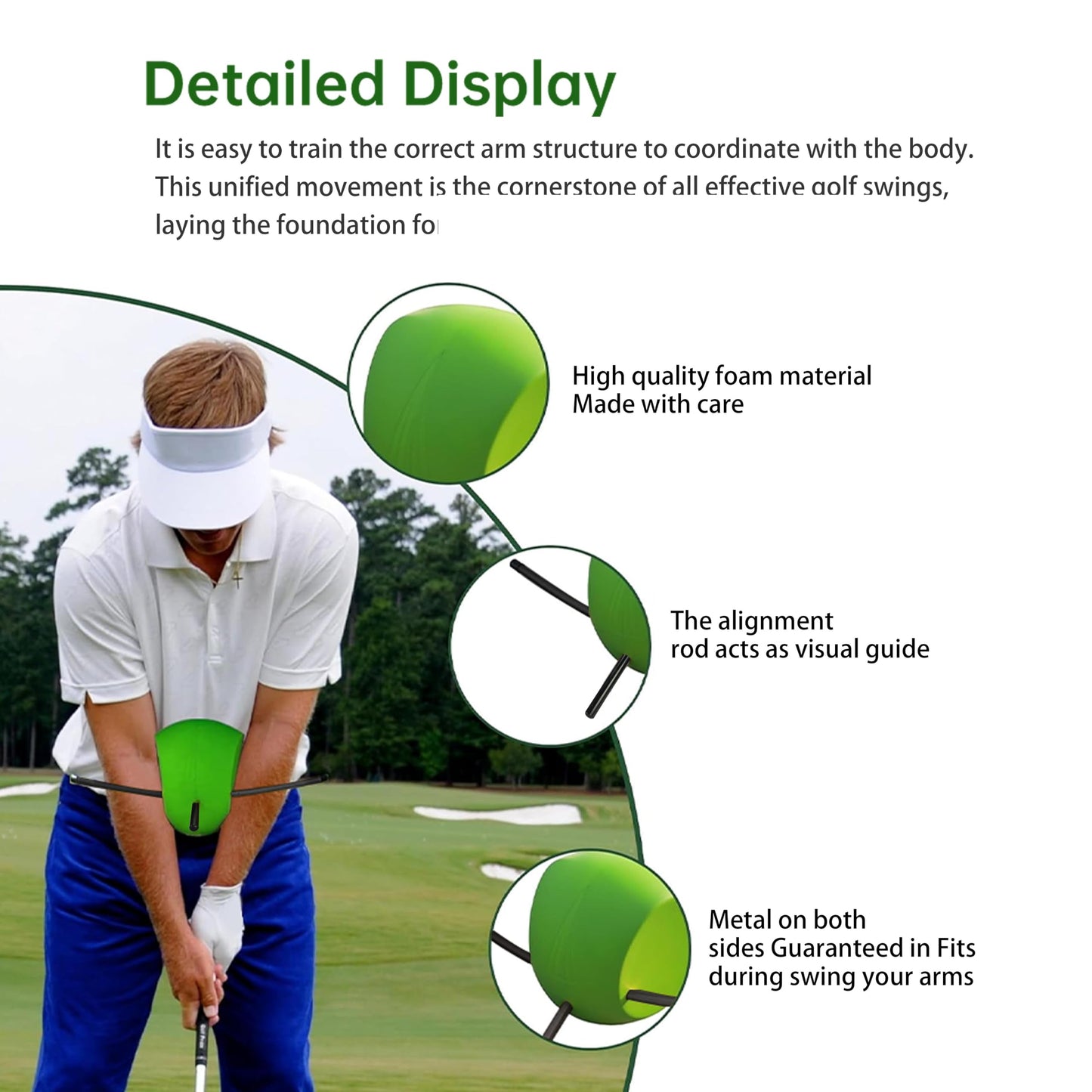 Hairchens Golf Training aids, Connector Golf Training aids, Help Train The Correct Swing Action and arm Structure. The Golf Swing Trainer is Suitable for All Levels of Golfers