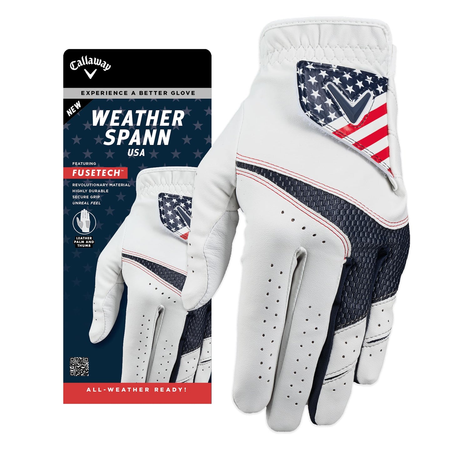 Callaway Golf Weather Spann Glove (Worn on Right Hand,USA,Large,Men's)