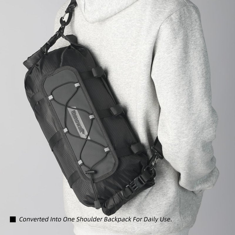 Rhinowalk Bicycle Handlebar Bag, both sides open and folded closed, with waterproof inner pocket, suitable for road bike, mountain bike, etc.