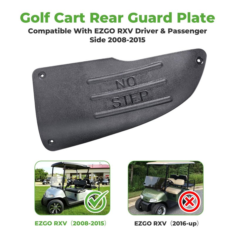 10L0L Golf Cart Rear Side Guard Set - Driver Side & Passenger Side Replacement Parts Compatible with EZGO RXV Golf Cart Models, Rugged and Durable, OEM# 601864 & 604865 & 601865